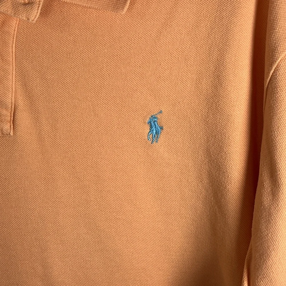 POLO RALPH LAUREN MENS S/S Orange COTTON POLO SHIRT 2XL‎ Blue Pony